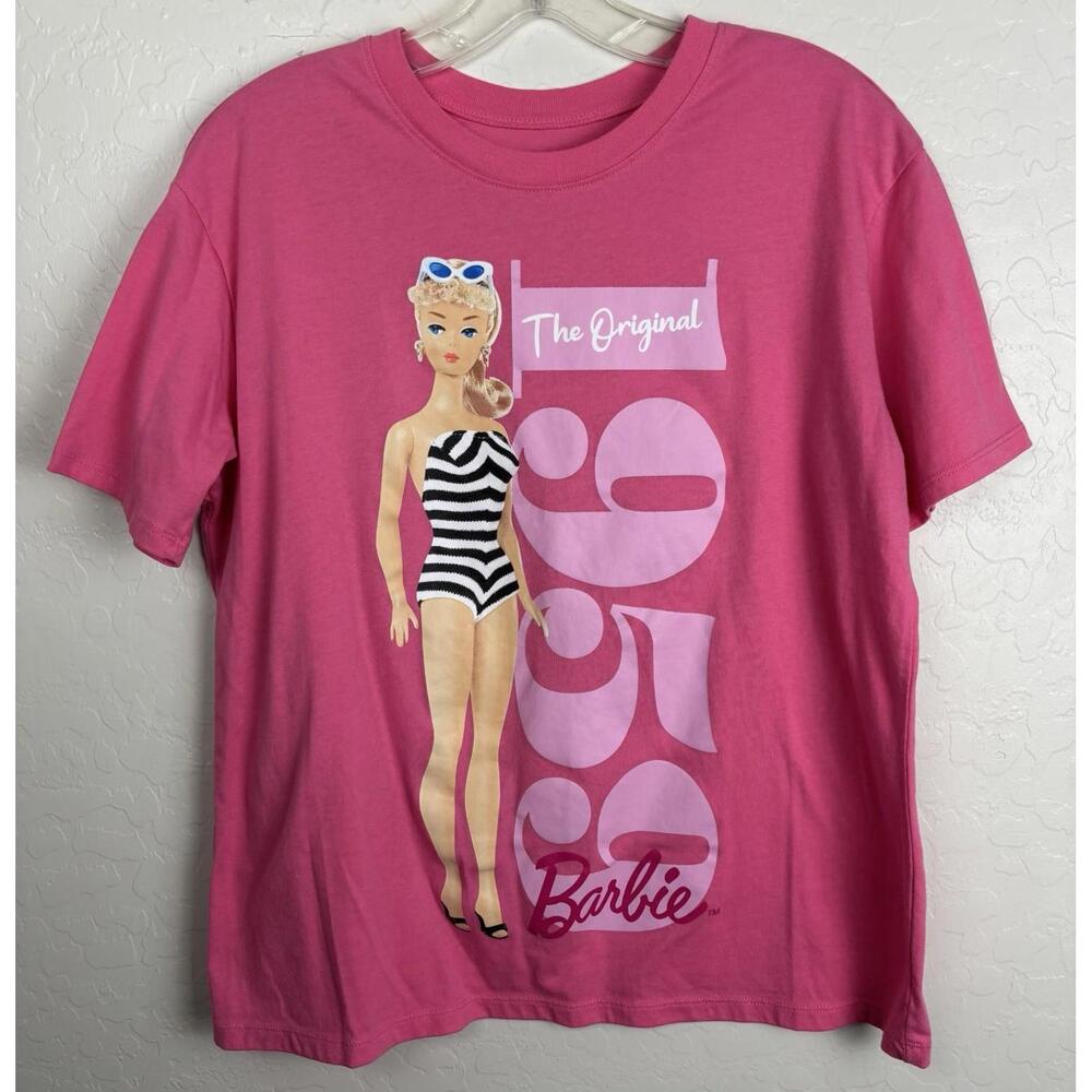 Barbie The Original 1959 T‎ Shirt L Pink Black White Swimsuit 1750